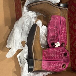 Chic Pink and Brown Kids Boots